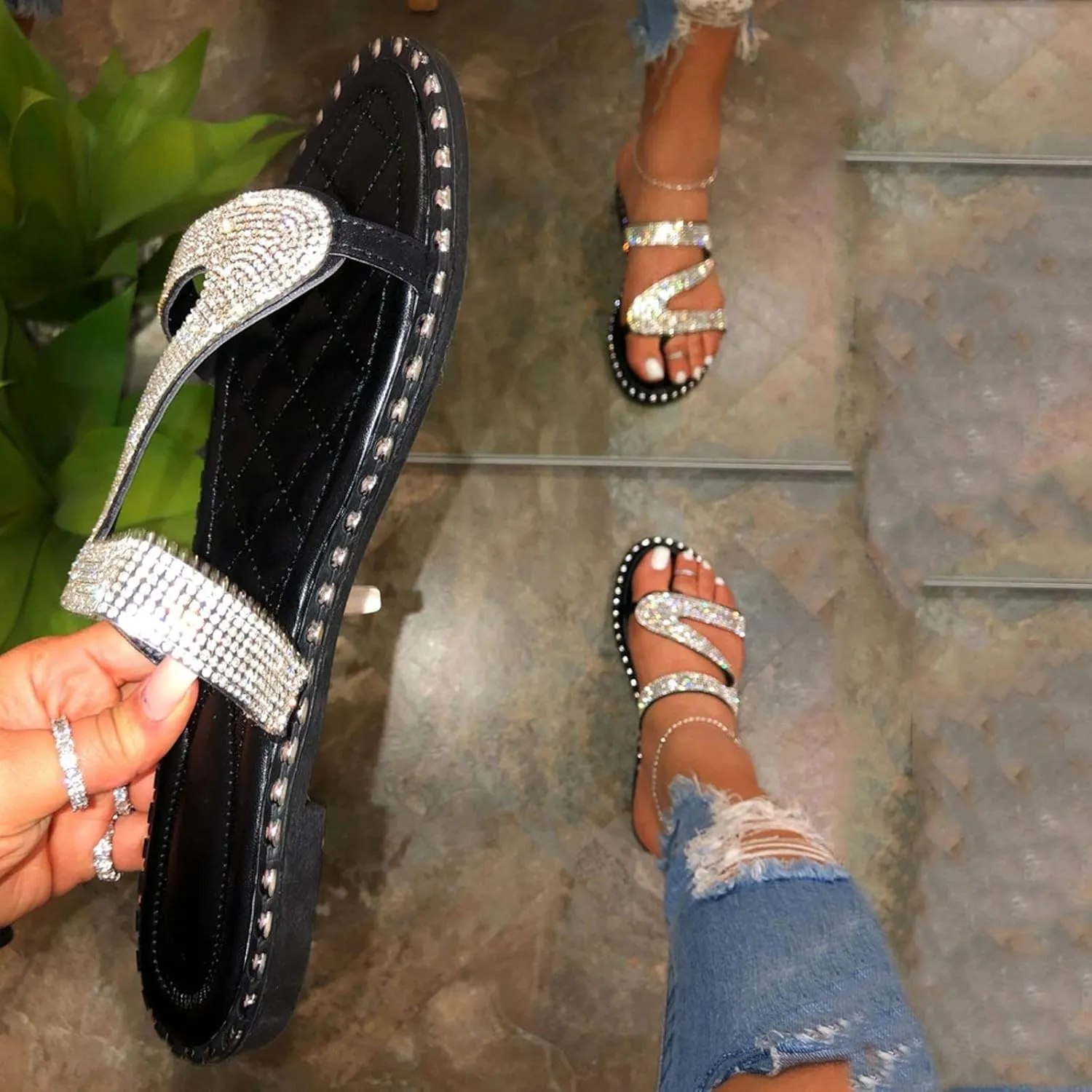Womens Dressy Slide Sandals Memory Foam Breathable Comfortable Summer Casual Shoes Adjustable Buckle Arch Support Beach Fashion Orthopedic Shoes for Women