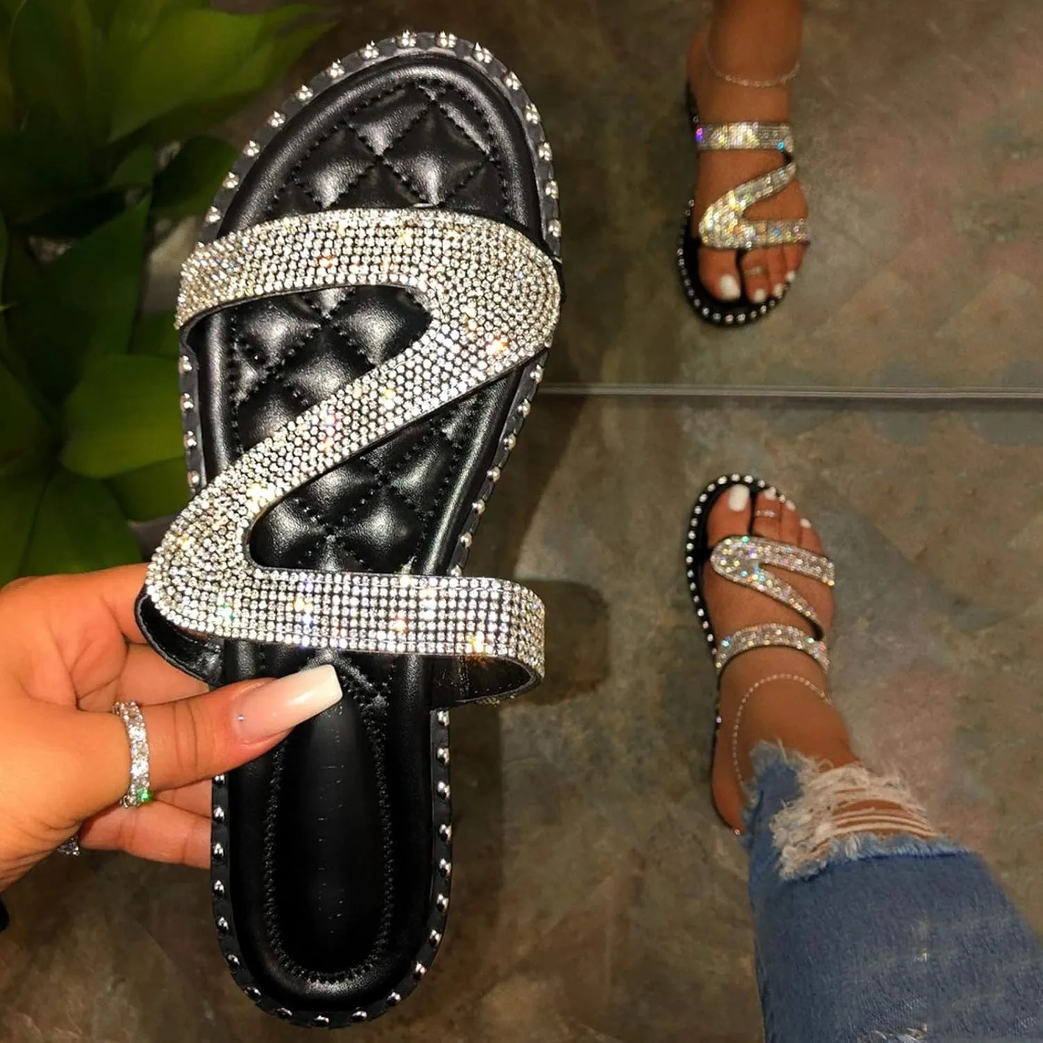 Womens Dressy Slide Sandals Memory Foam Breathable Comfortable Summer Casual Shoes Adjustable Buckle Arch Support Beach Fashion Orthopedic Shoes for Women