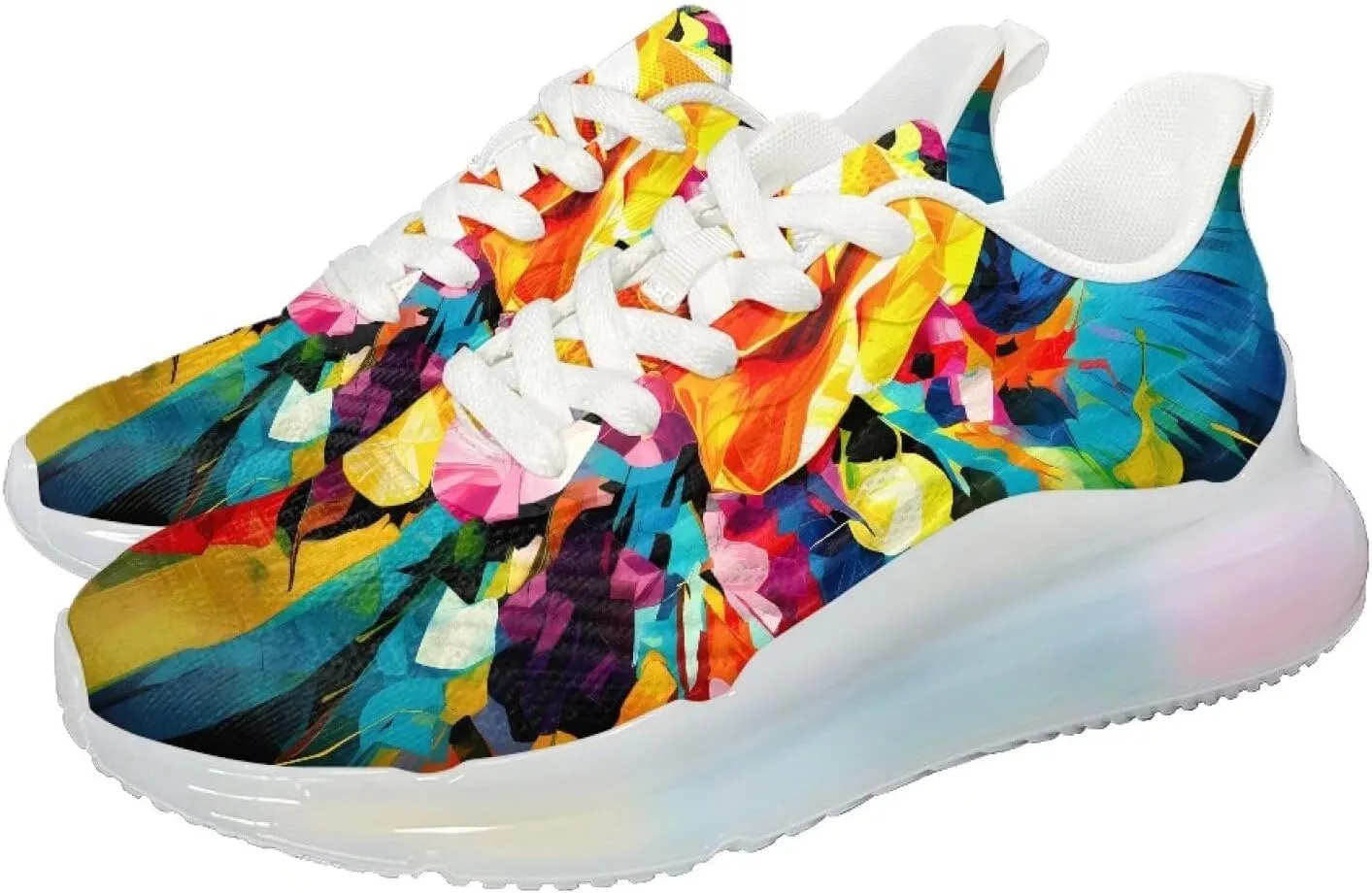 Women's Floral Print Sneaker Soft Lightweight Non Slip Tennis Sneaker Footwear Air Cushion Walking Shoes for Women US 6-11