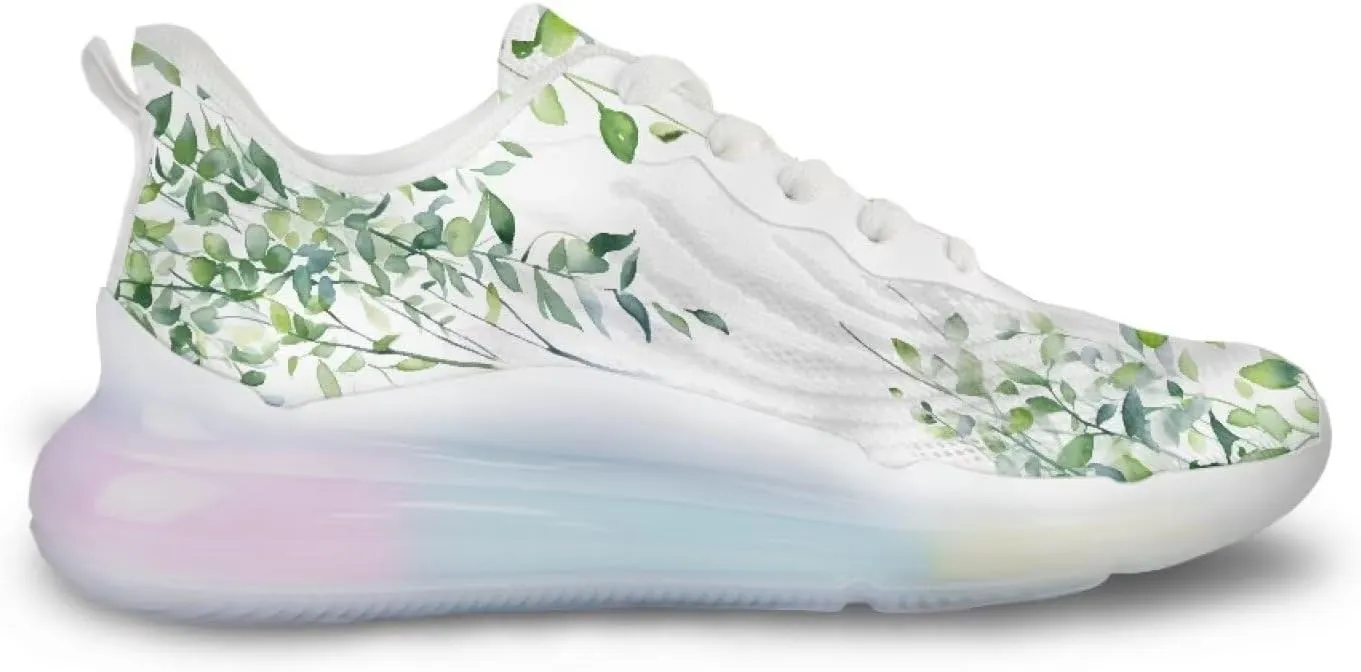 Women's Flower Sneakers Cozy Breathable Lightweight Non-Slip Air Cushion Outdoor Running Shoes for Women US 6-11