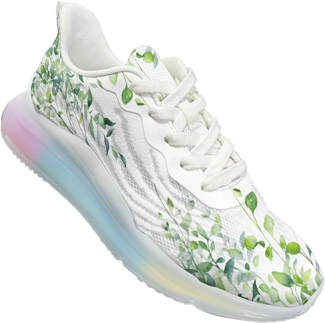 Women's Flower Sneakers Cozy Breathable Lightweight Non-Slip Air Cushion Outdoor Running Shoes for Women US 6-11