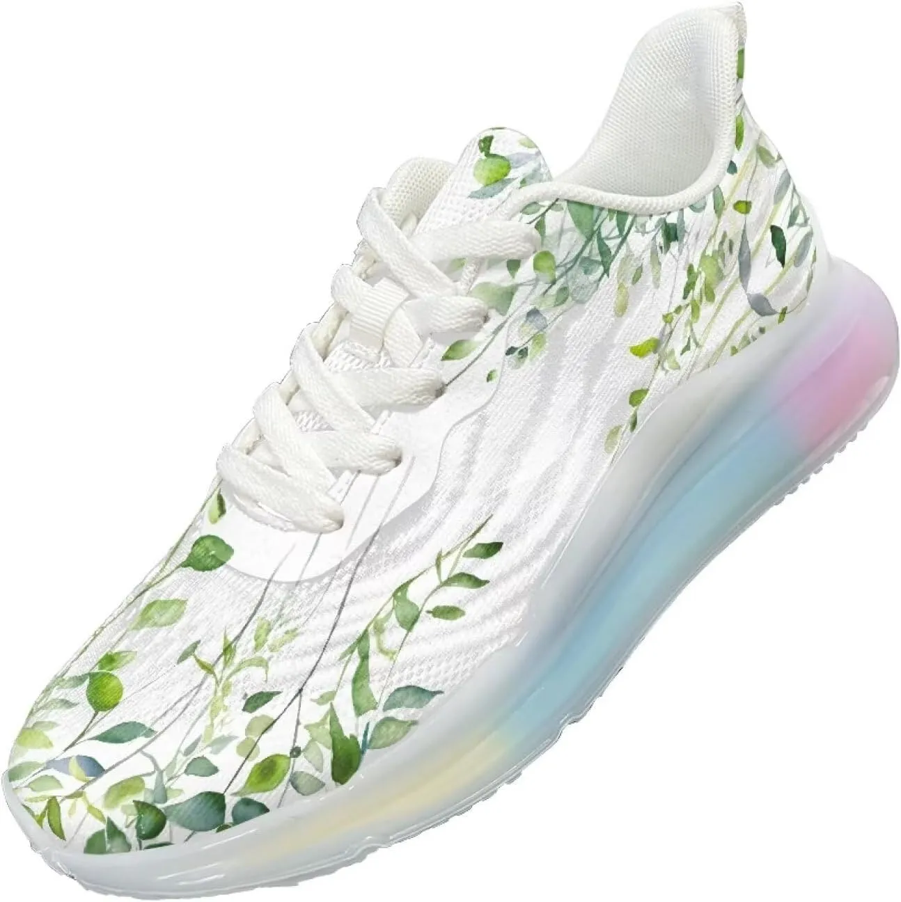 Women's Flower Sneakers Cozy Breathable Lightweight Non-Slip Air Cushion Outdoor Running Shoes for Women US 6-11