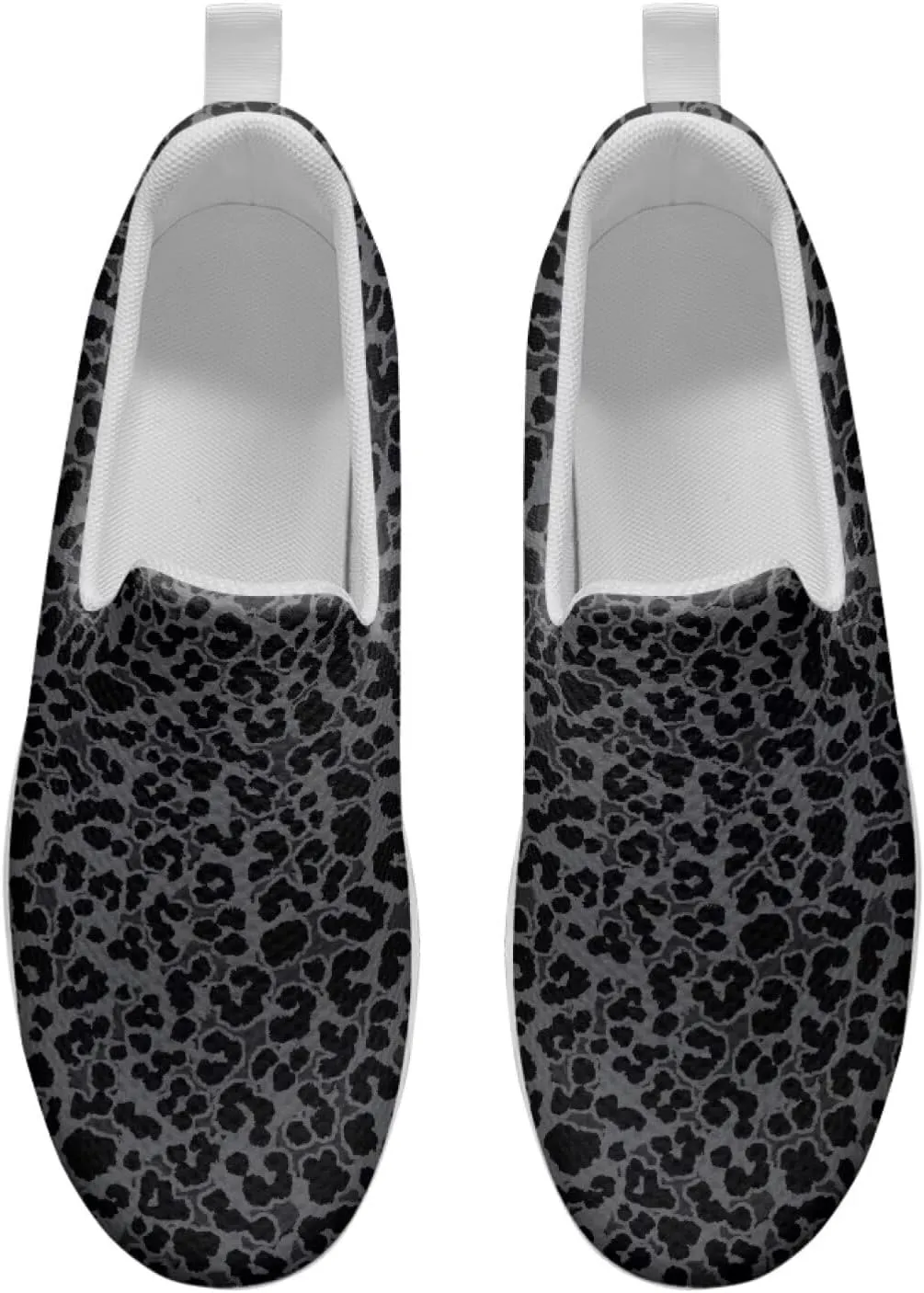 Womens Leopard Print Platform Loafers Lightweight Mesh Shoes Walking Jogging Sneakers Anti Skid