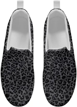 Womens Leopard Print Platform Loafers Lightweight Mesh Shoes Walking Jogging Sneakers Anti Skid