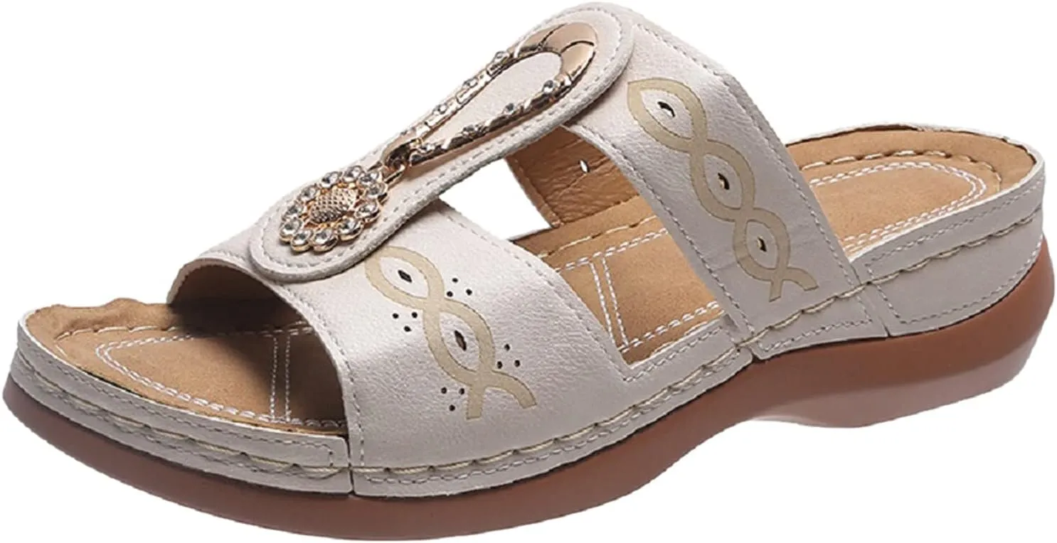 Womens Orthopedic Sandals Arch Support Comfortable Flip Flops Plantar Fasciitis Relief Recovery Walking Summer Beach Slip On Thong Sandals Lightweight Cushion