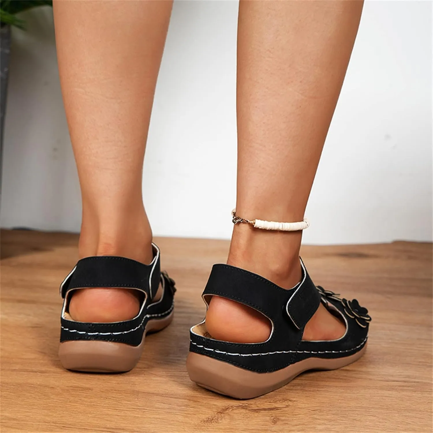 Womens Orthopedic Sandals Summer Casual Flip Flops Arch Support Adjustable Straps Thick Cushion Comfortable Walking Beach Shoes