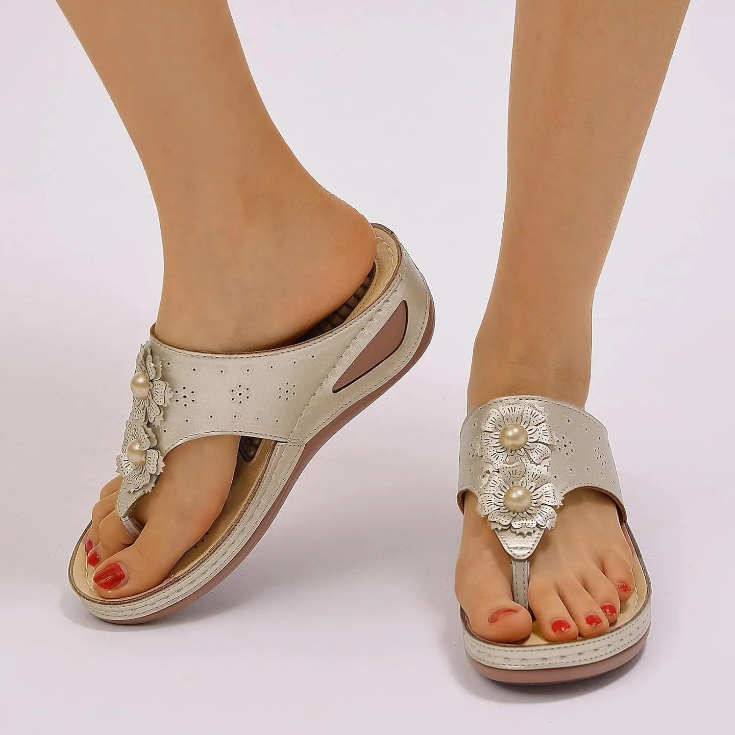 Womens Orthopedic Sandals With Arch Support Summer Casual Flip Flops Adjustable Buckle Beach Walking Shoes Breathable Mesh Quick Dry Sport Sandals Orthopedic Shoes for Women