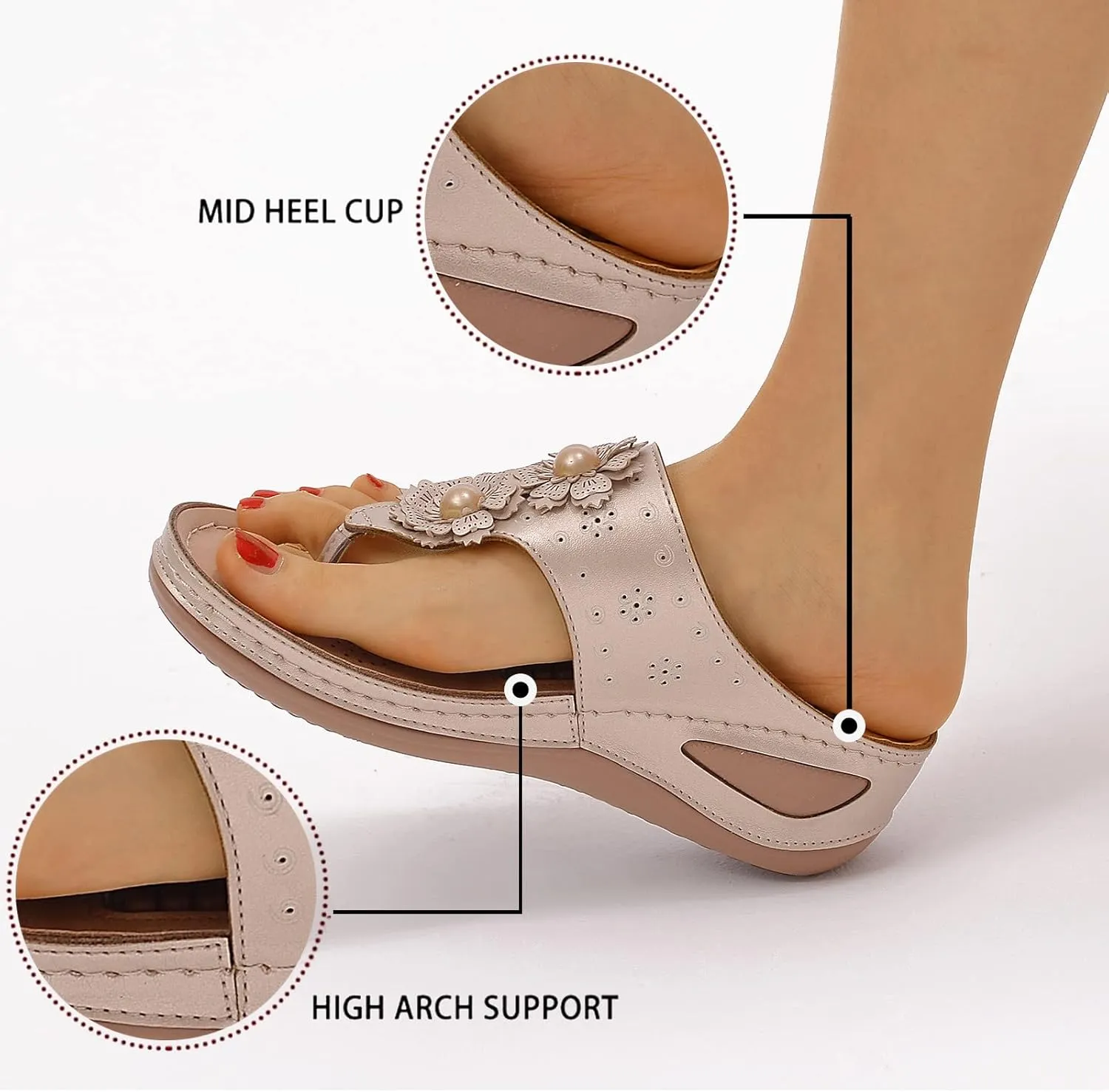 Womens Orthopedic Sandals With Arch Support Summer Casual Flip Flops Adjustable Buckle Beach Walking Shoes Breathable Mesh Quick Dry Sport Sandals Orthopedic Shoes for Women