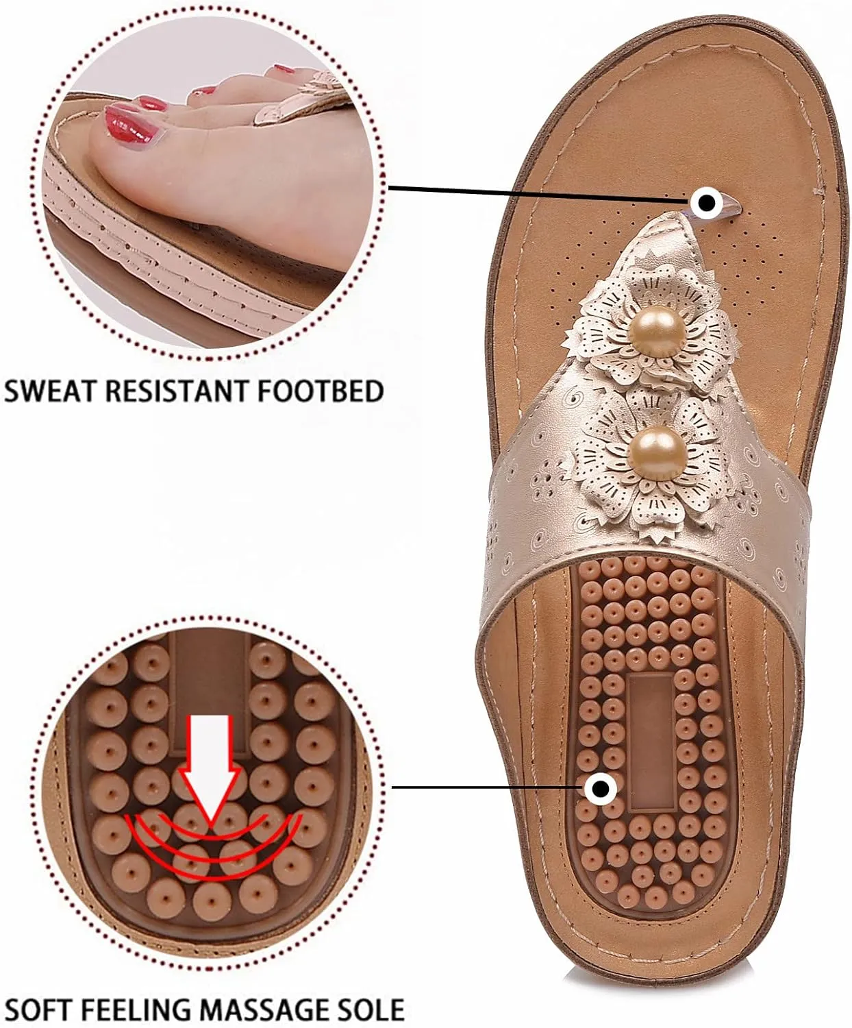 Womens Orthopedic Sandals With Arch Support Summer Casual Flip Flops Adjustable Buckle Beach Walking Shoes Breathable Mesh Quick Dry Sport Sandals Orthopedic Shoes for Women