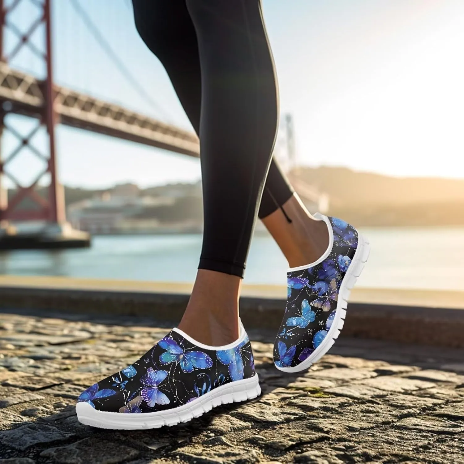 Women's Running Sneakers Flowers Low Top Casual Shoes Fashion Cute Breathable Lightweight Loafers with Arch Support for Athletic Size 5.5-11.5 White Sole