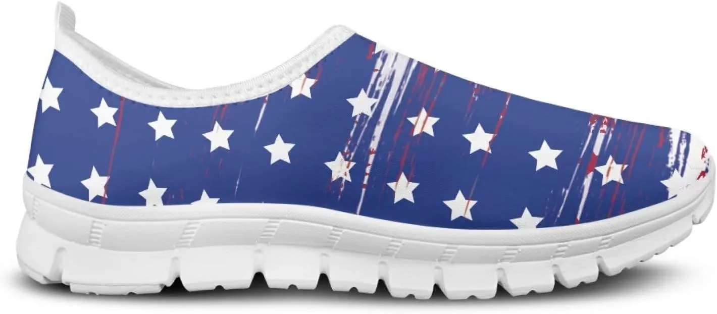 Womens Slip On Sneakers Casual Lightweight Outdoor Walking Shoes Fashion Breathable Mesh Loafers for Travel Size 5.5-11.5 White Sole