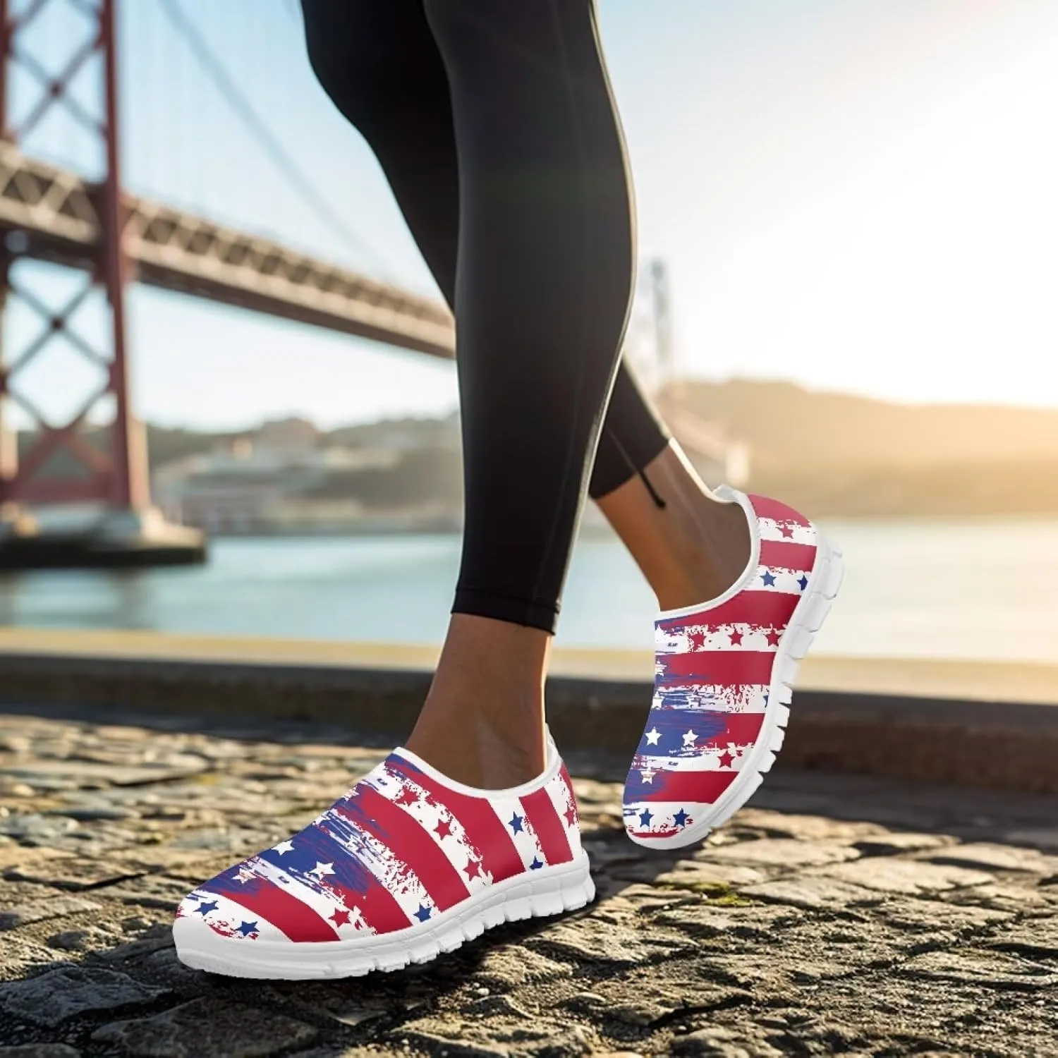 Womens Slip On Sneakers Casual Lightweight Outdoor Walking Shoes Fashion Breathable Mesh Loafers for Travel Size 5.5-11.5 White Sole