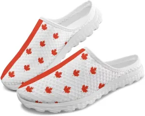 Womens Slip On Walking Loafers Lightweight Mesh Shoes Elastic Open Back House Casual Shoe Size 6-13.5 White Sole
