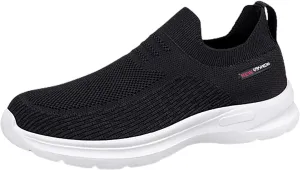 Women's Sneakers in White in Wide Width Slip On Shoes Women Nurses Tennis Shoes for Women Comfortable Non Slip White Sneakers for Women Wide Toe Box Women Slip On Sneakers Wide