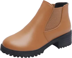 Womens Snow Boots Ankle Fall Booties for Women 2024 Boots for Women with Heel Boot Shoe Laces Flat Bottom Fashion Lug Sole Low Heel Chelsea Fashion
