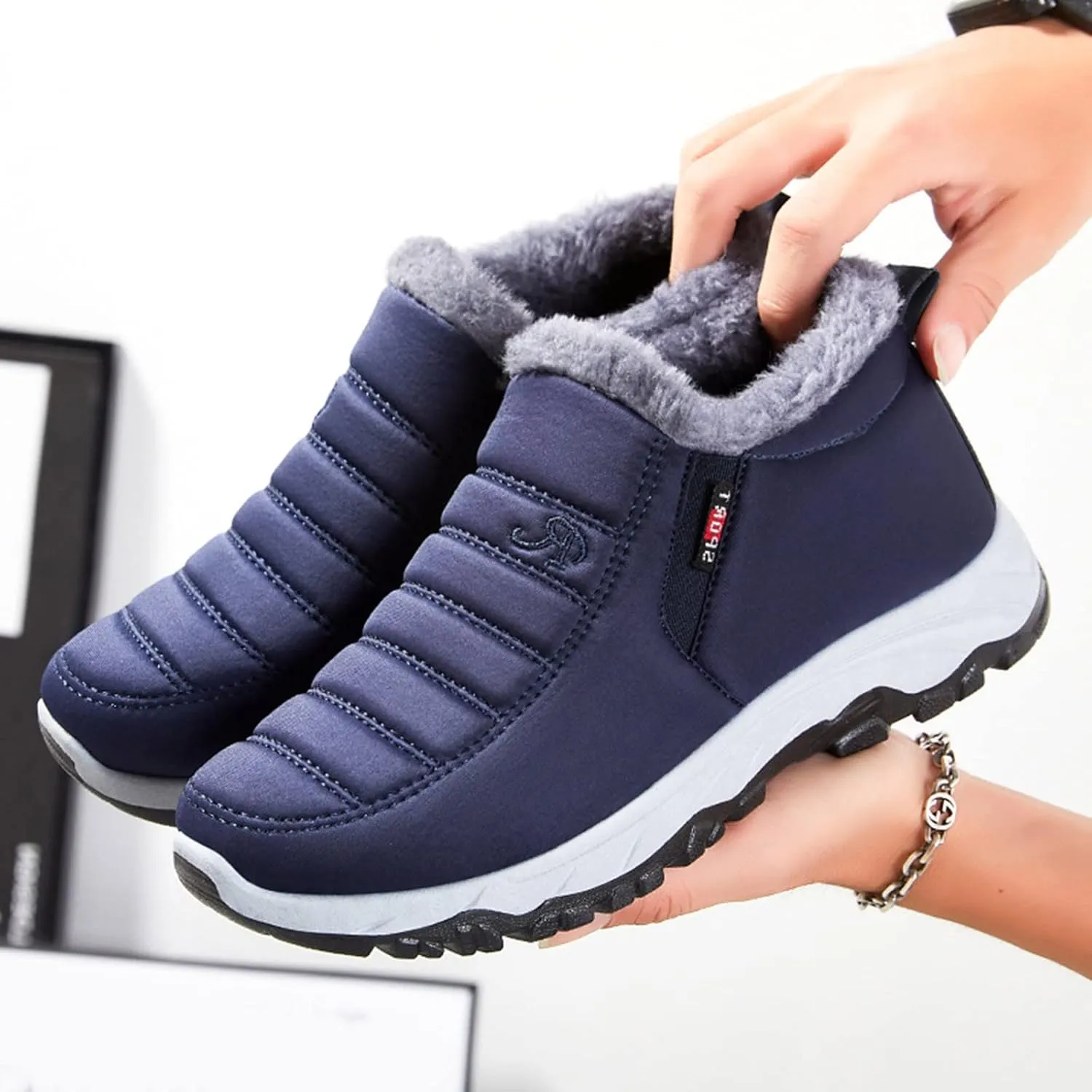 Womens Winter Snow Boots Cute Womens Slip on Winter Boots Platform Womens Size 9 Winter Boots Zip Up Boots for Walking on Snow and Ice Women Womens Size 10 Black Winter Boots