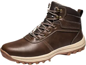 Work Boots for Men Slip On Hiking Sneakers Fur Lined Ankle Boot Womens Safety Shoes Slip On Waterproof Outdoor Shoes Lightweight Anti Slip Hike Grounded Footwear