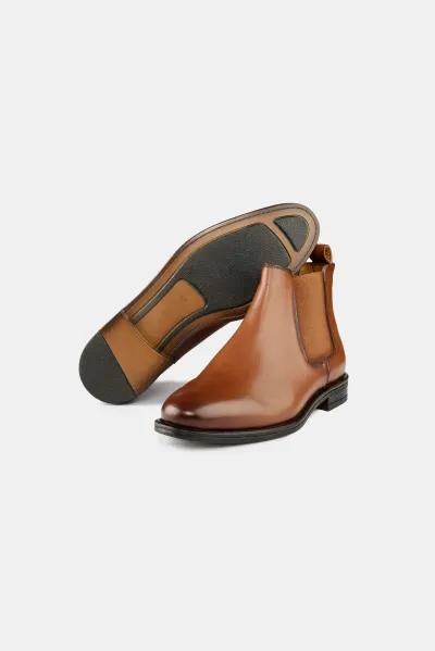 Yago Gusset Dress Shoes - Tan