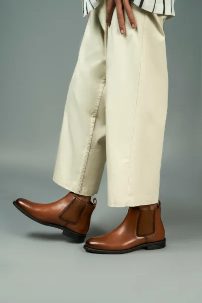Yago Gusset Dress Shoes - Tan