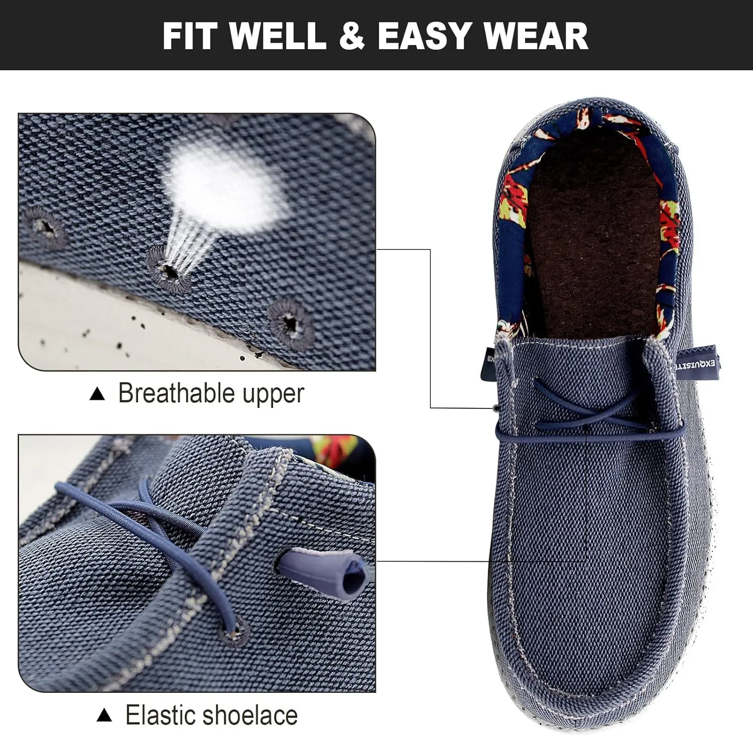 YONGJIA Men's Wally Lace Up Loafers Canvas Slip-on Comfortable Light-Weight Walking Driving Shoes