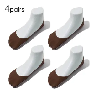 Youth Low-cut Loafer No Show Socks | Nylon & Cotton - 4 Pairs | Non-slip Guaranteed (Discontinued)