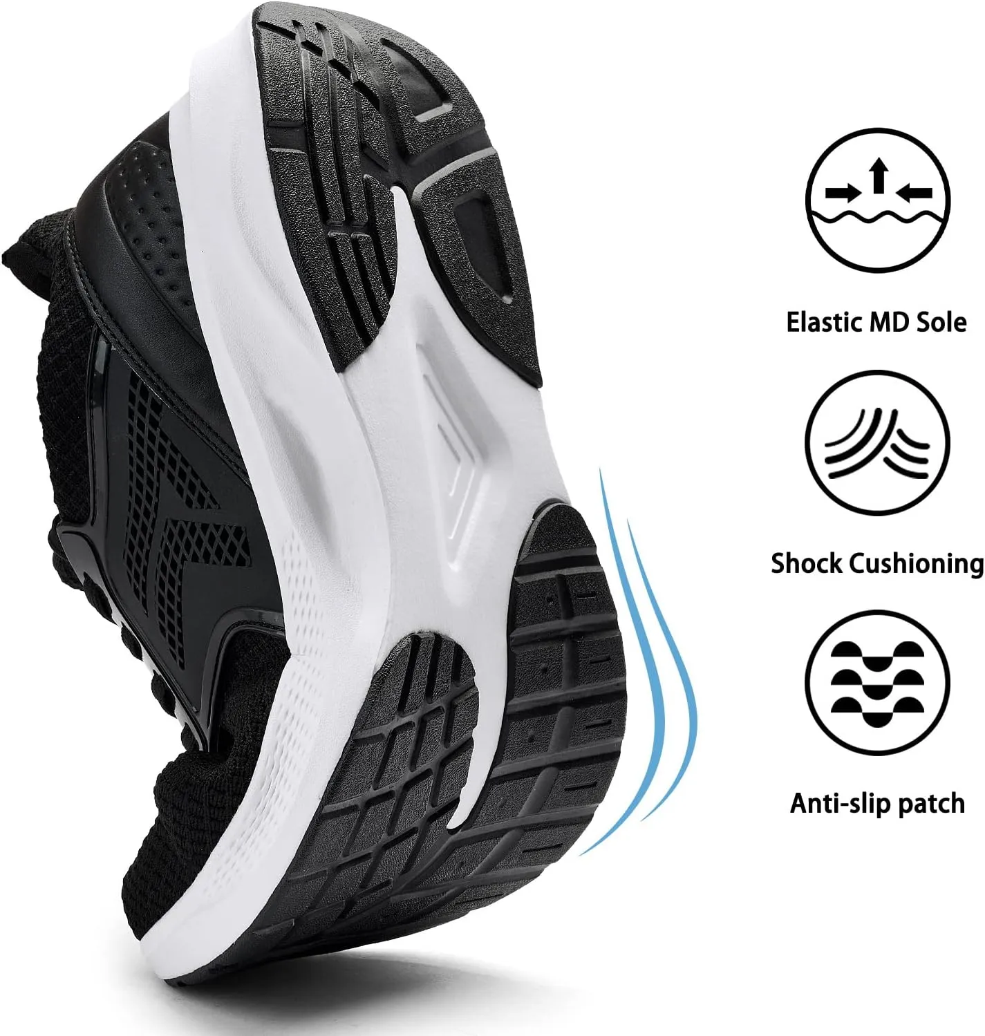 ZZS Mens White Sneaker Tennis Shoes - Slip On Running Shoes Lightweight Casual Walking Shoes for Athletic Workout Gym