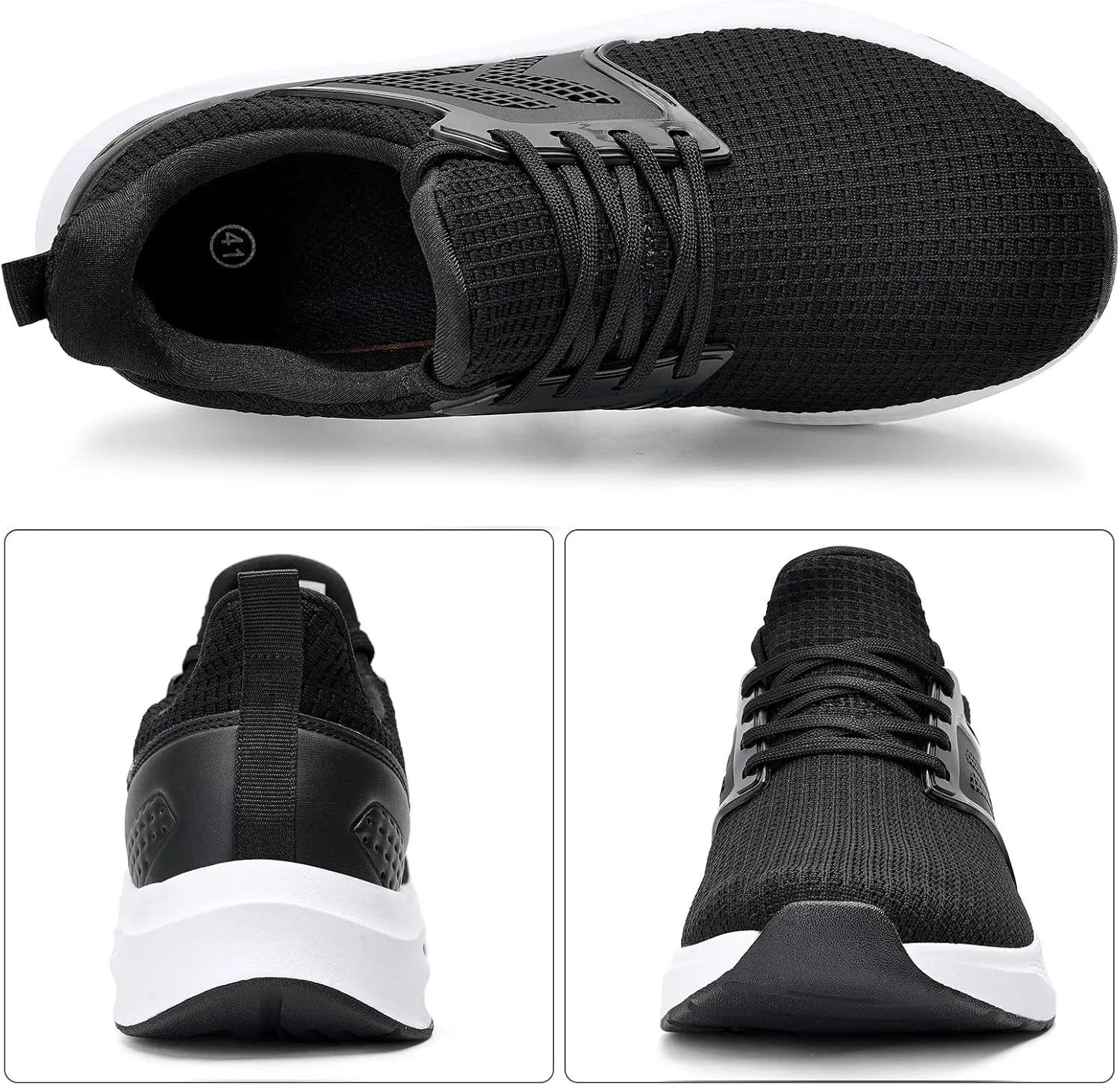 ZZS Mens White Sneaker Tennis Shoes - Slip On Running Shoes Lightweight Casual Walking Shoes for Athletic Workout Gym
