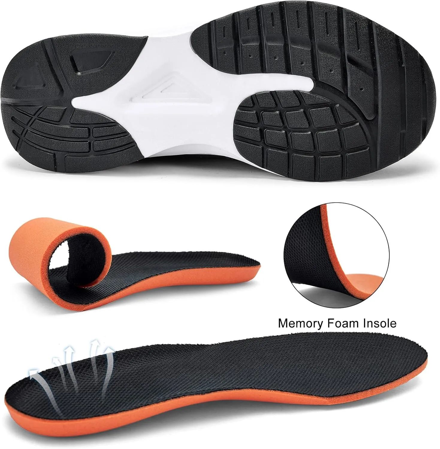 ZZS Mens White Sneaker Tennis Shoes - Slip On Running Shoes Lightweight Casual Walking Shoes for Athletic Workout Gym